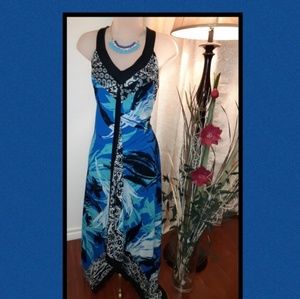 Style & Co. Size XL Blue/Aqua/Black Dre